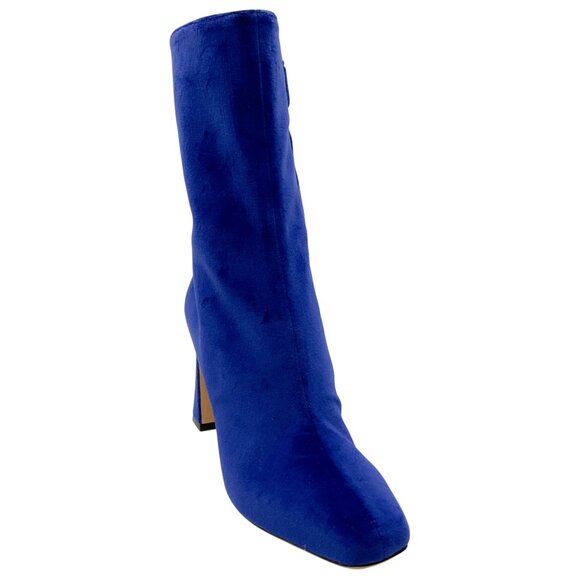 Alberta Ferretti Cobalt Blue Velvet Booties - Picture 1 of 6